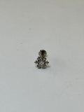 Piercing labret titanio 16G, copo de nieve con zirconia al centro, plateado - piercings Mundo Chic