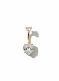 Piercing ombligo titanio 14G, zirconias corazón - piercings Mundo Chic