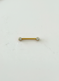 Piercing pezon titanio 14G, zirconias encapsuladas. - piercings Mundo Chic