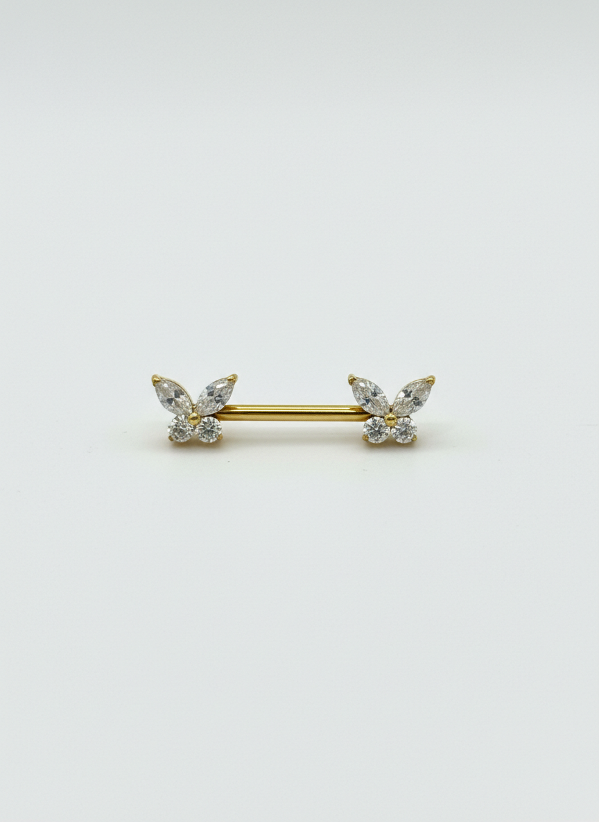 Piercing pezones mariposas - piercings Mundo Chic