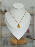 Collar dije ojo zirconia negra y contorno con zirconias. Acero inoxidable - collares Mundo Chic