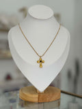Collar cruz piedra café al centro. - collares Mundo Chic