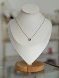 Collar plateado zirconia circular - collares Mundo Chic