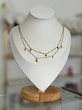Collar doble dorado estrellas y luna - collares Mundo Chic