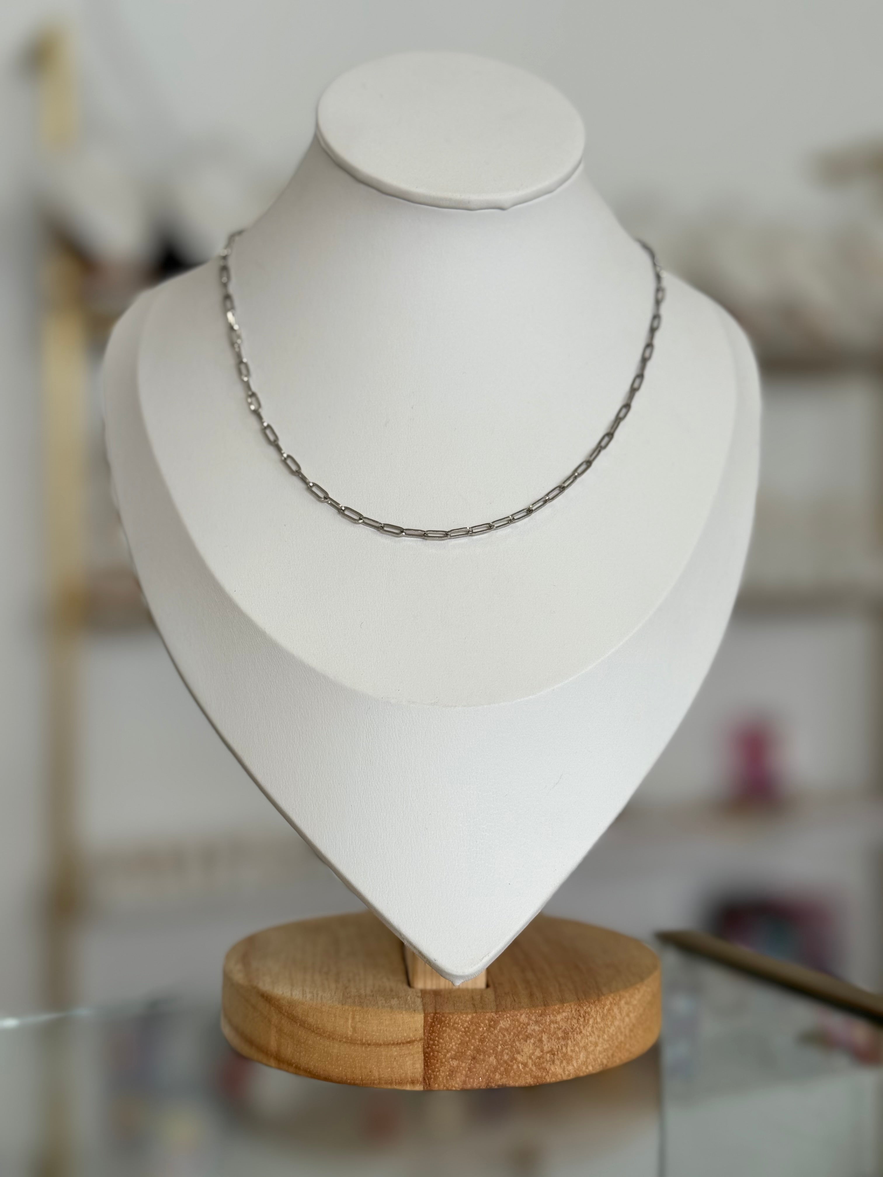 Collar plateado eslabones chicos - collares Mundo Chic