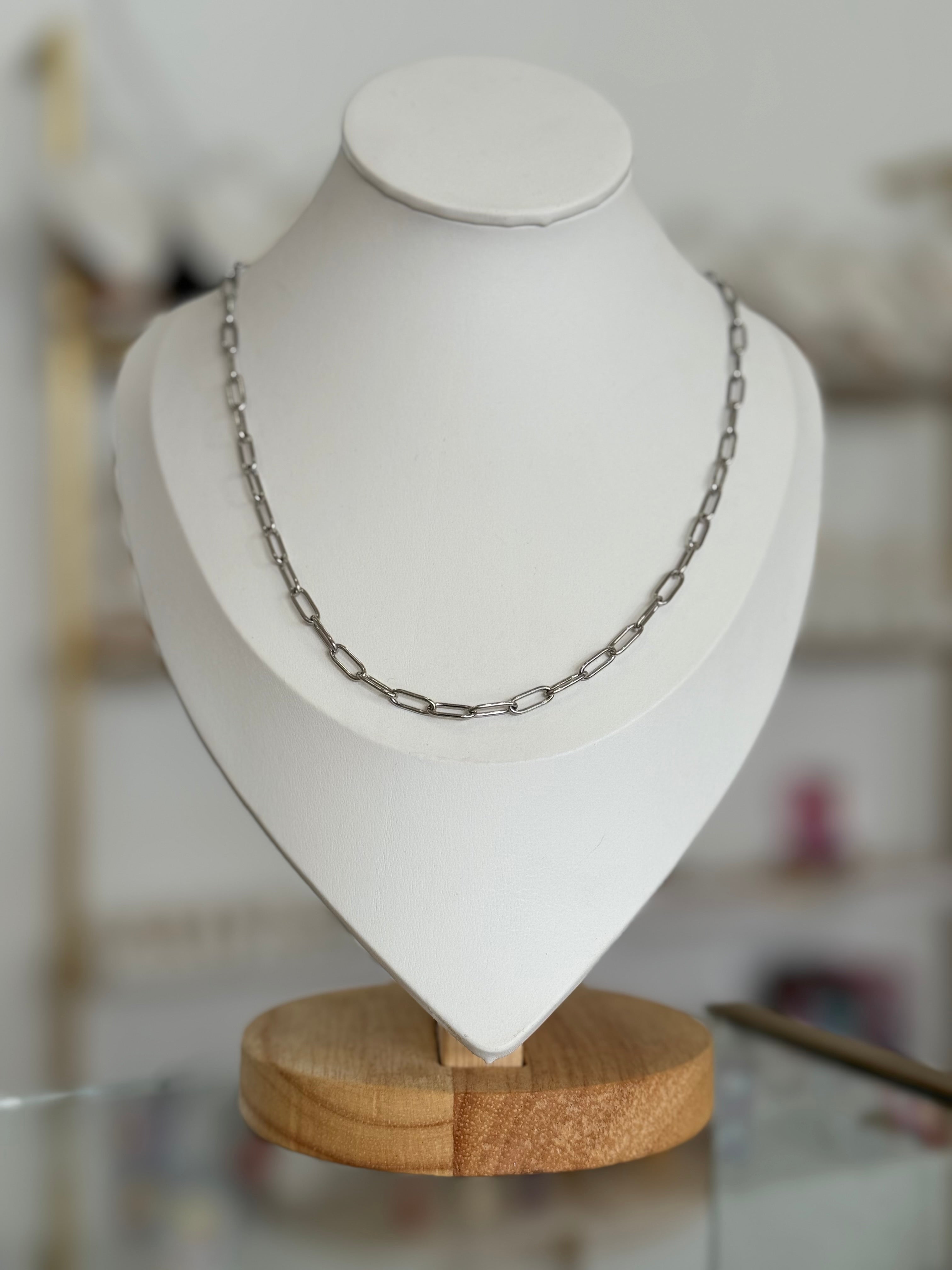 Collar plateado eslabones grandes - collares Mundo Chic