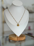 Collar dorado con dije de ojo redondo - collares Mundo Chic