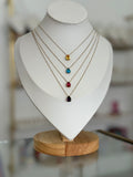 Collar dorado con dije de gota de color - collares Mundo Chic