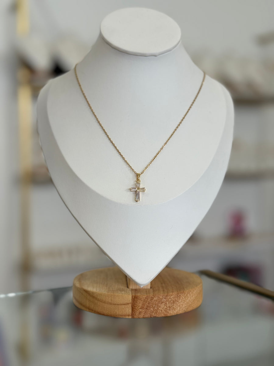 Collar cruz mini con zirconias. - collares Mundo Chic