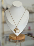 Collar timón mini con dije de estrella, concha y perlita natural. - collares Mundo Chic