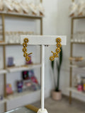 Aretes Flores Trepadoras Zirconias Dorados Elegantes - aretes Mundo Chic
