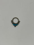 Piercing labret titanio 16G, opalos azul turquesa. - piercings Mundo Chic
