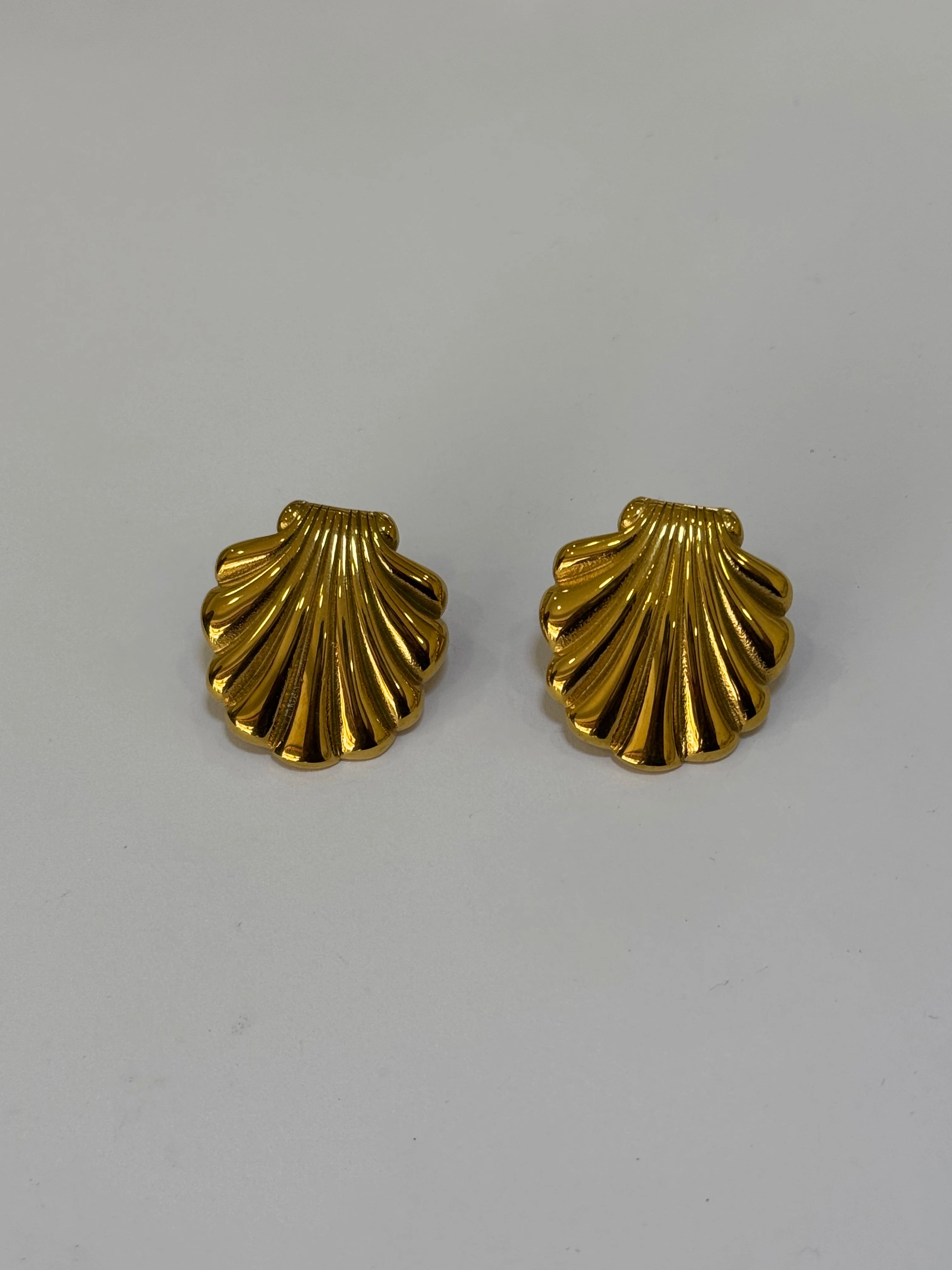 Aretes Concha Acero Inoxidable 18k - 104 - aretes Mundo Chic