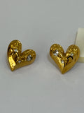 Aretes Corazon Cristales Acero Inoxidable 18k - aretes Mundo Chic