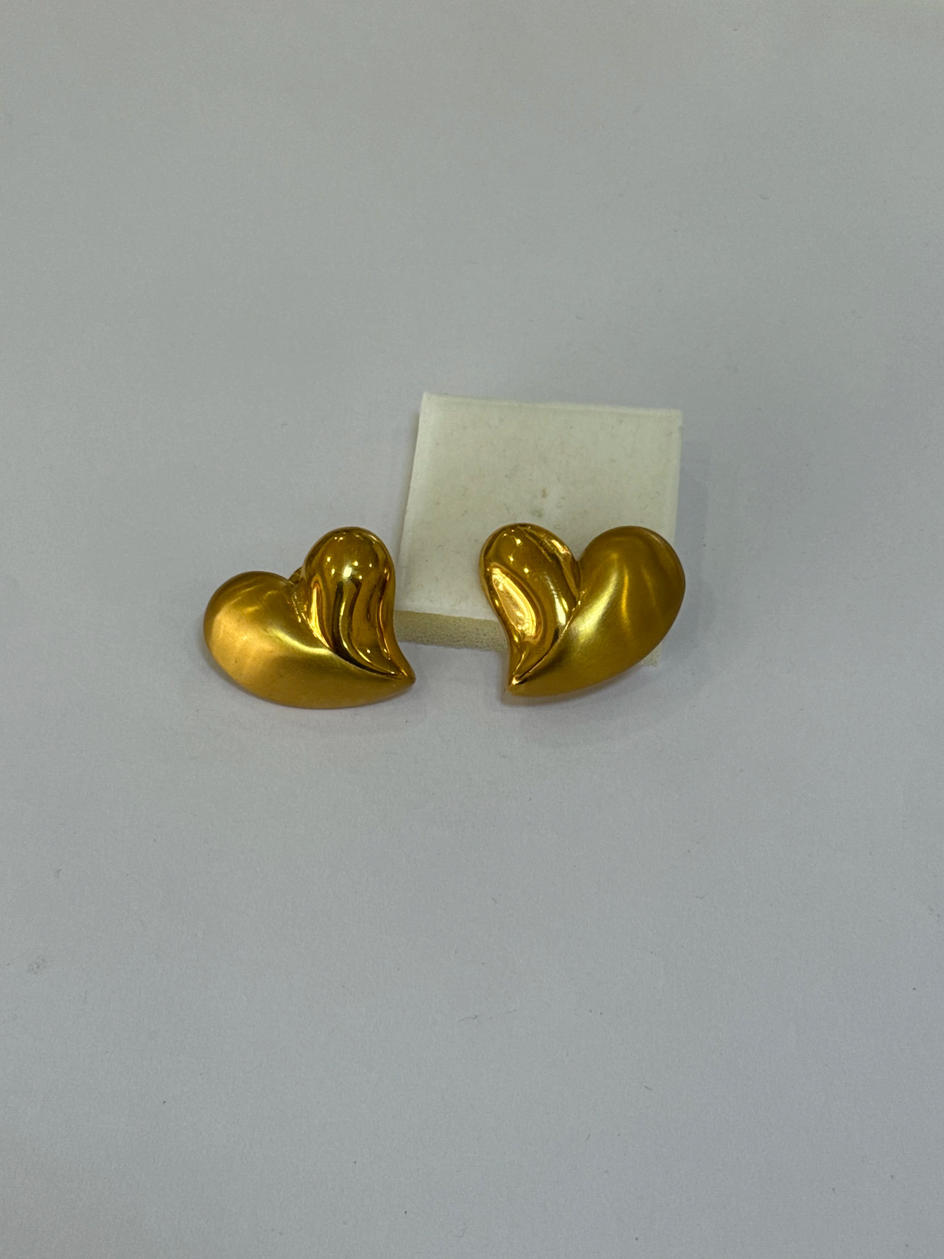 Aretes Corazon Acero Inoxidable 18k - aretes Mundo Chic