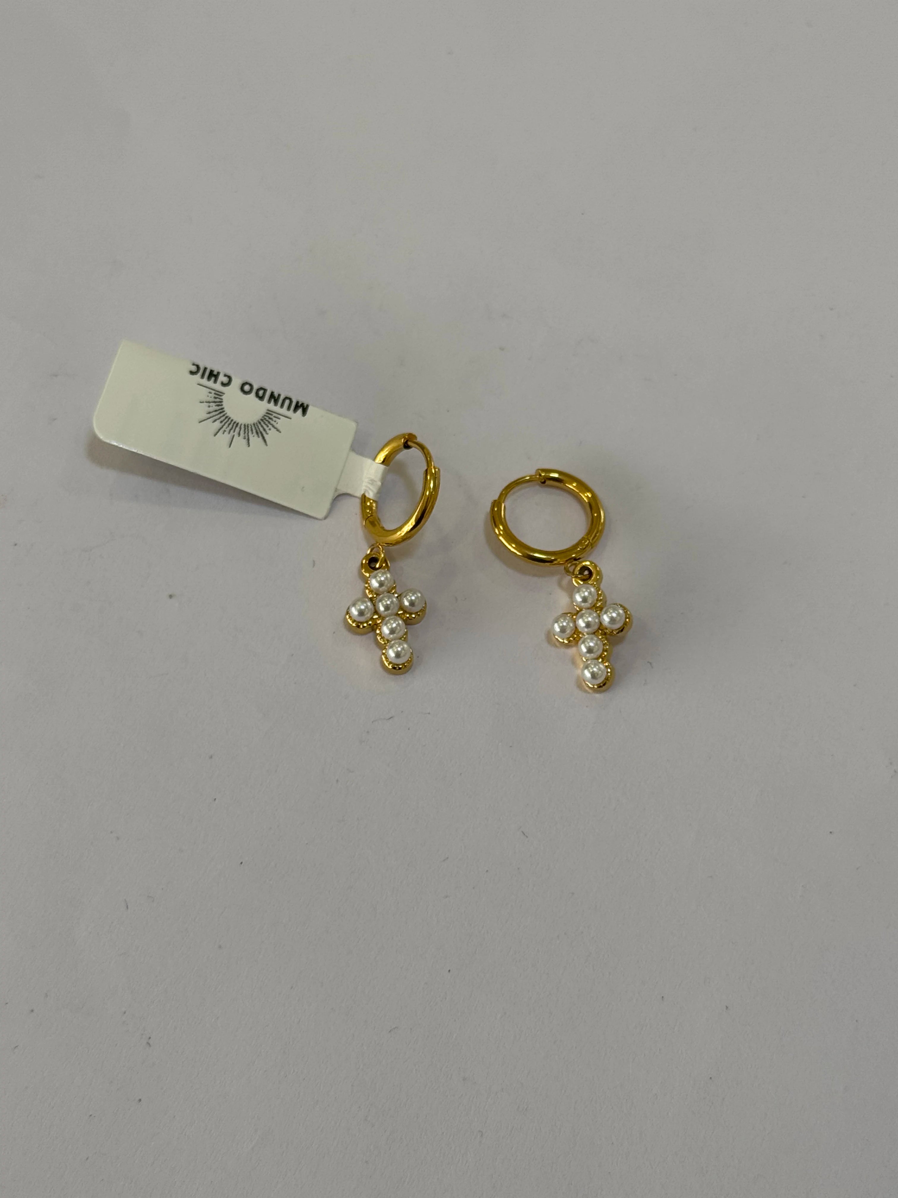 Aretes Acero Inoxidable 18k - 80 - aretes Mundo Chic