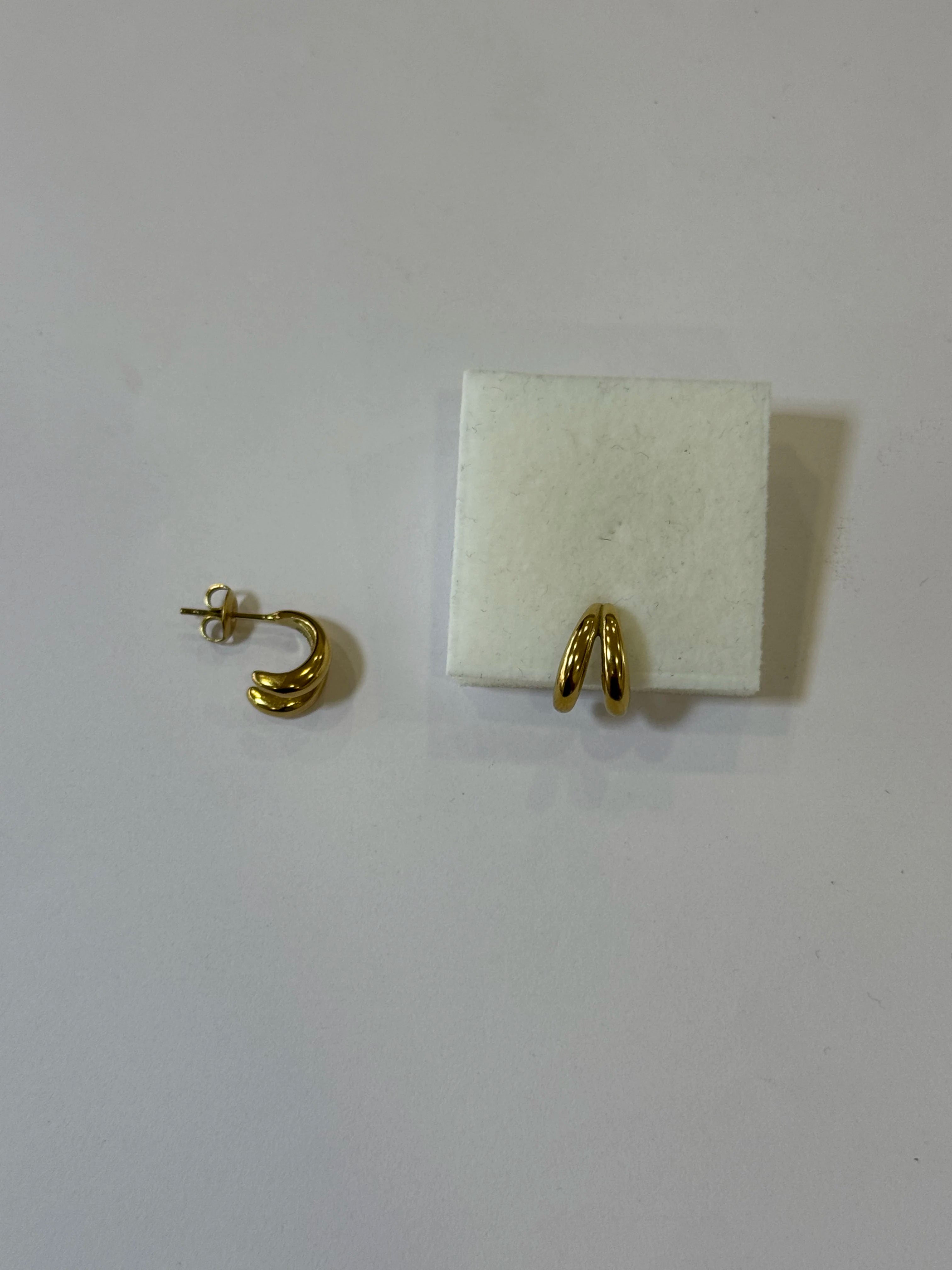 Aretes Acero Inoxidable 18k - 72 - aretes Mundo Chic