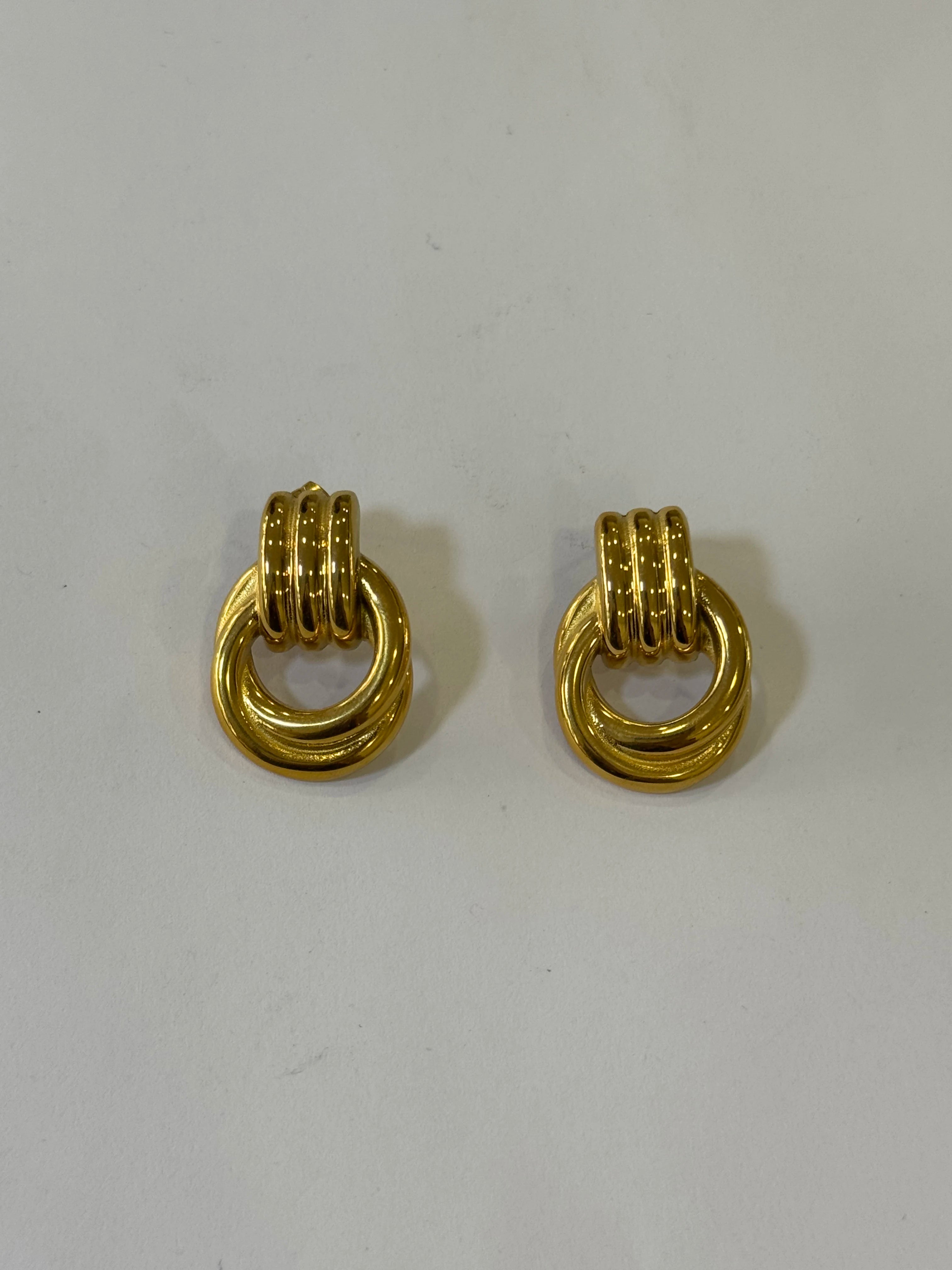 Aretes Acero Inoxidable 18k - 62 - aretes Mundo Chic