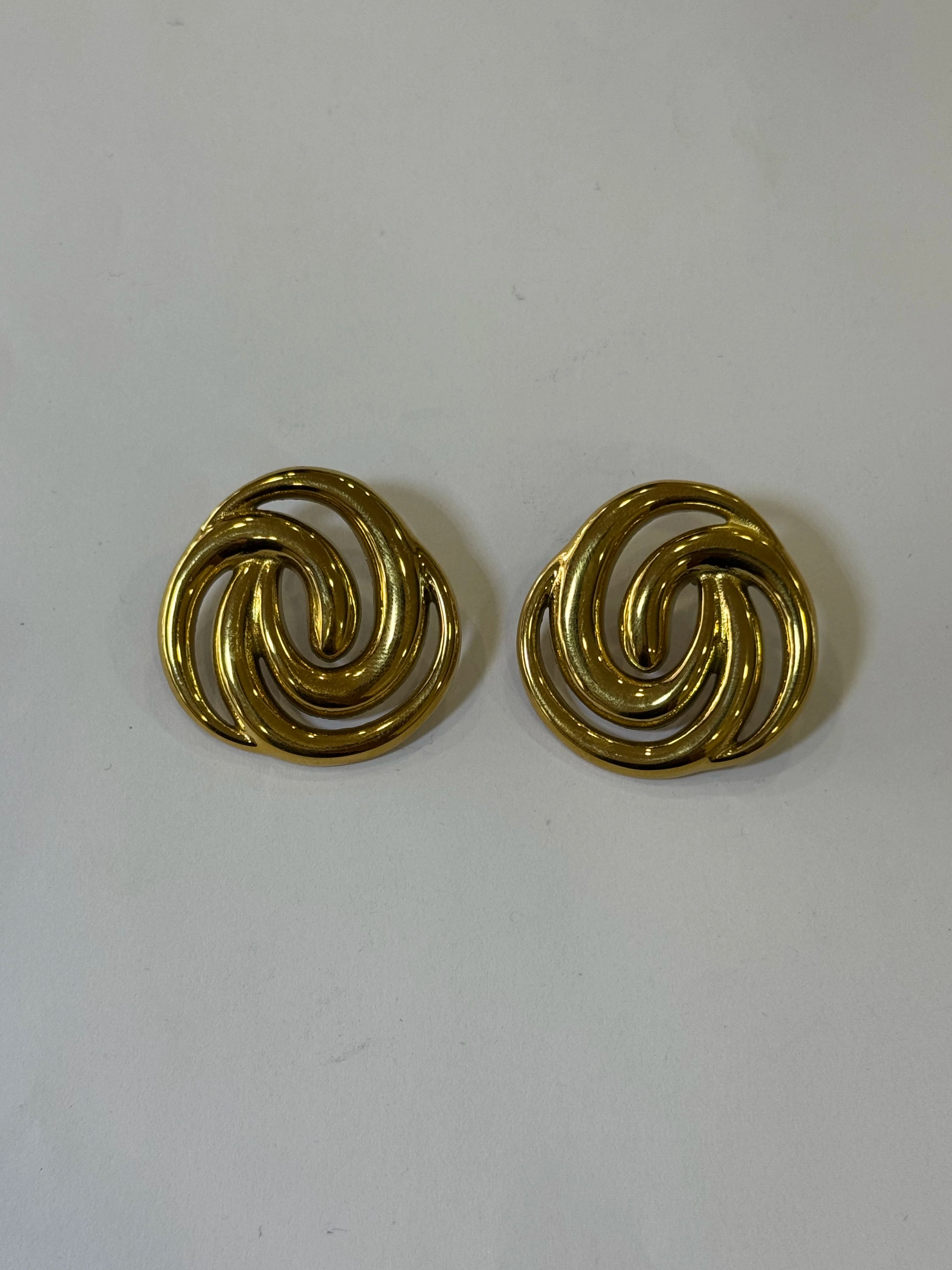 Aretes Acero Inoxidable 18k - 60 - aretes Mundo Chic