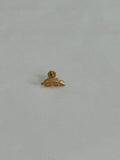 Hojita larga dorada. Piercing labret de acero quirúrgico 316L - piercings Mundo Chic