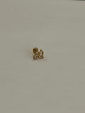 Corazón con zirconias. Piercing labret de acero quirúrgico 316L - piercings Mundo Chic