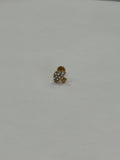 Honguito dorado con zirconias. Piercing de acero quirúrgico 316L - piercings Mundo Chic