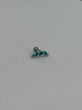 Arco con zirconias azules. Piercing de acero quirúrgico 316L - piercings Mundo Chic