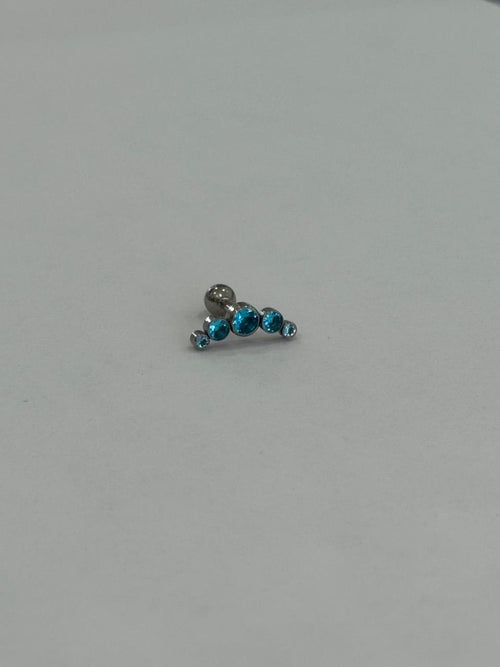 Arco con zirconias azules. Piercing de acero quirúrgico 316L - piercings Mundo Chic