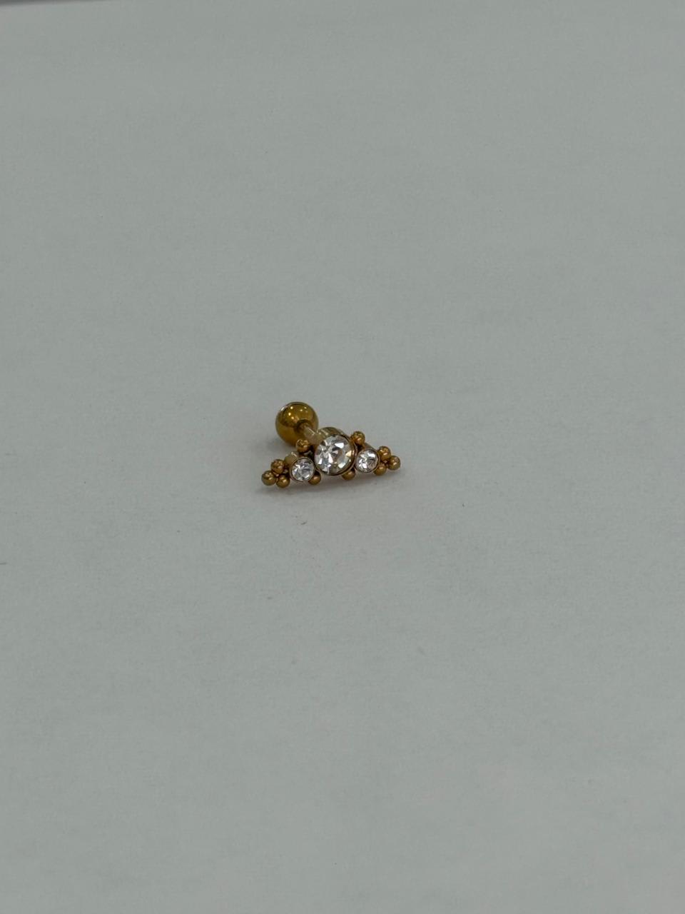 Arco con zirconias y balines minis. Piercing de acero quirúrgico 316L - piercings Mundo Chic