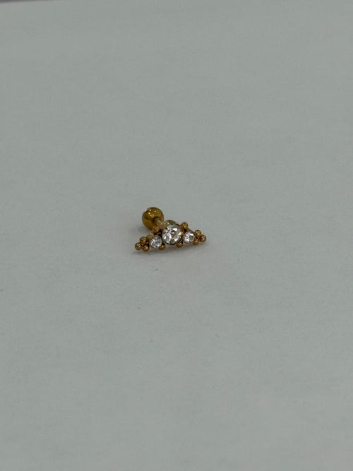 Arco con zirconias y balines minis. Piercing de acero quirúrgico 316L - piercings Mundo Chic