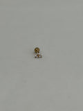 Trebol dorado con 3 zirconias. Piercing de acero quirúrgico 316L - piercings Mundo Chic