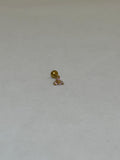 Trebol 3 zirconias rosas. Piercing de acero quirúrgico 316L - piercings Mundo Chic