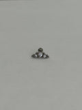 Arco plateado de 3 zirconias y balines. Piercing de acero quirúrgico 316L. - piercings Mundo Chic
